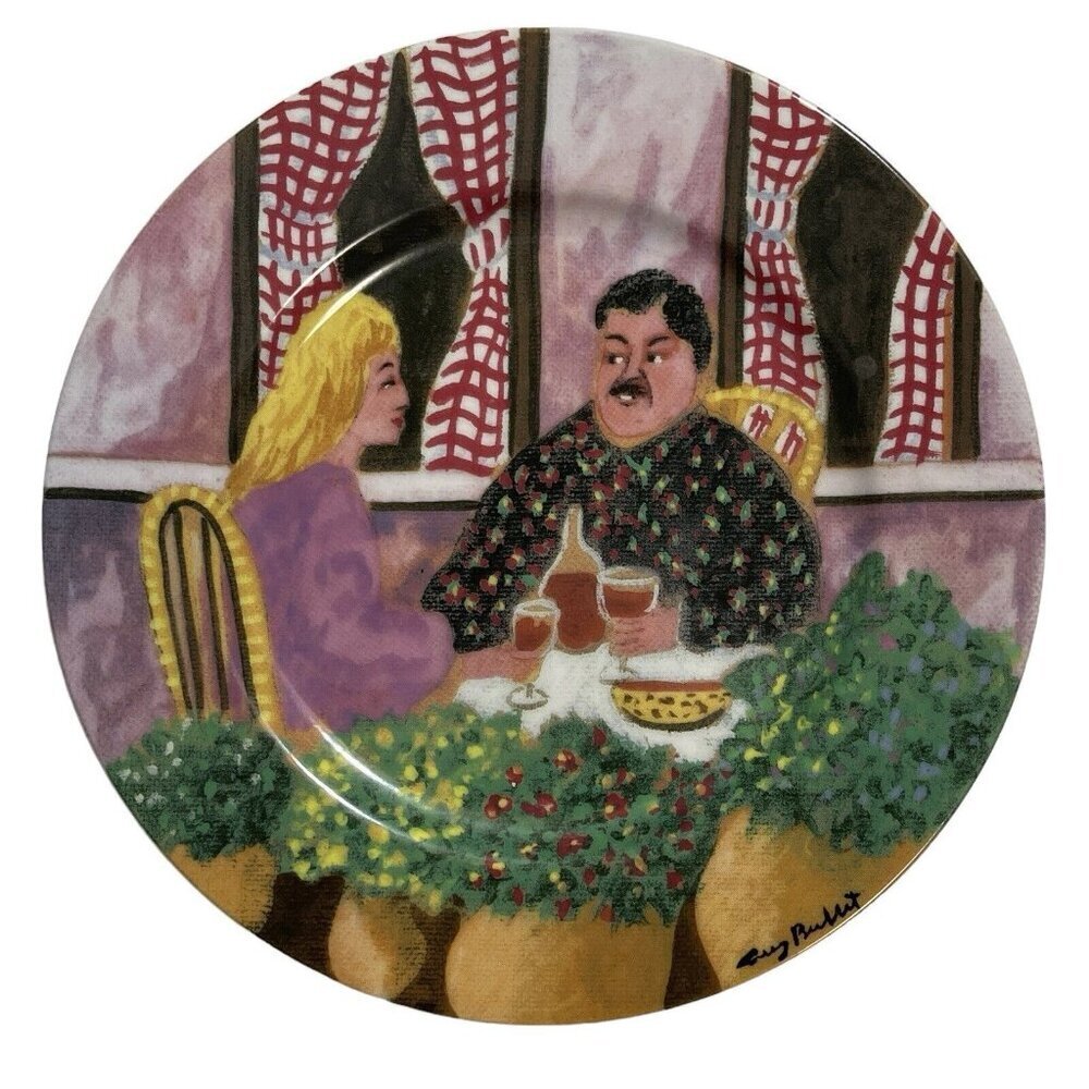 GBC Van Gogh Amoureux Salad Dessert Plates Set of 2 "Bouillabaisse, Rendez-Vous" - Picture 6 of 11